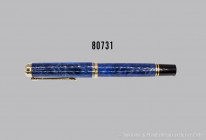 Pelikan Füllfederhalter, blau-schwarz, 18 K Goldfeder, L 14 cm, kleine Bestoßung am oberen Schaft, Z 2