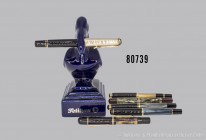 Pelikan 6 Schreibgeräte, 4 Füllfederhalter, 3x mit 14 K Goldfeder, darunter M 100 Schildpatt, 2 Drehkugelschreiber, L 11,5 - 13 cm, gemischter Zustand...