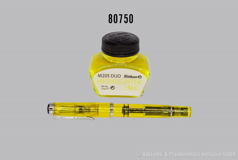 Pelikan Füllfederhalter-Set M 205 mit Highlighter Ink, gelb transparentes Gehäus...