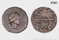 Makedonien (als Römische Provinz) Tetradrachme, ca. 158-150 v. Chr., 16,73 g, 34 mm, SNG Cop. 1315vgl., flauer Vs.-Stempel, Patina, sehr schön