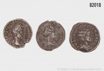 Konv. 3 römische Kaiser, dabei Lucius Verus, Faustina und Julia Soaemias, sehr schön, bitte besichtigen