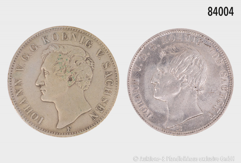 Konv. Sachsen, Johann (1854-1873), Taler 1855, Münzbesuch, Auflage 5250 Exemplar...