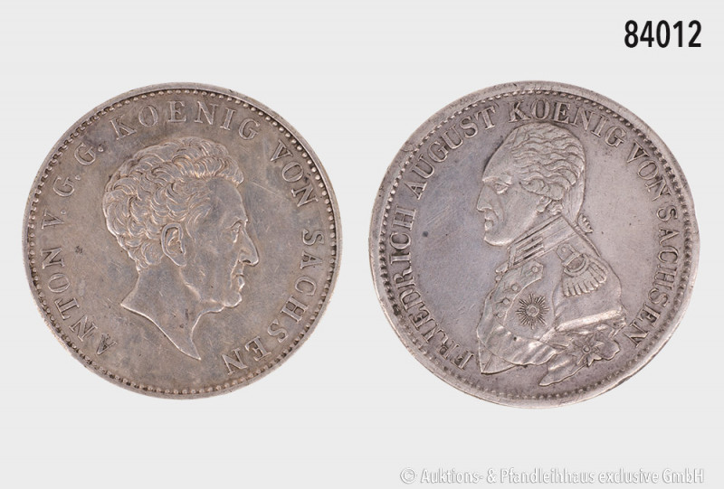 Sachsen, Konv. Taler 1821 und 1834, AKS 22 und 66, Randfehler und Kratzer, sehr ...