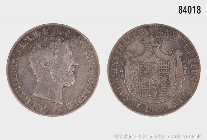Lippe, Paul Friedrich Emil Leopold (1851-1875, auch Leopold III.), Vereinstaler ...