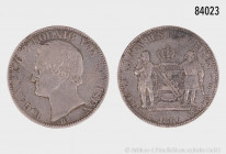 Sachsen, Johann (1854-1873) Ausbeutetaler 1866 B, 18,4 g, 33 mm, AKS 135, Randfehler, kleine Kratzer, Patina, sehr schön