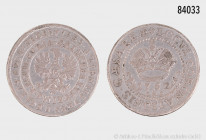 Aachen, silbernes Ratszeichen zu 16 Mark 1752, 6,25 g, 27 mm, Menadier 8, fast sehr schön