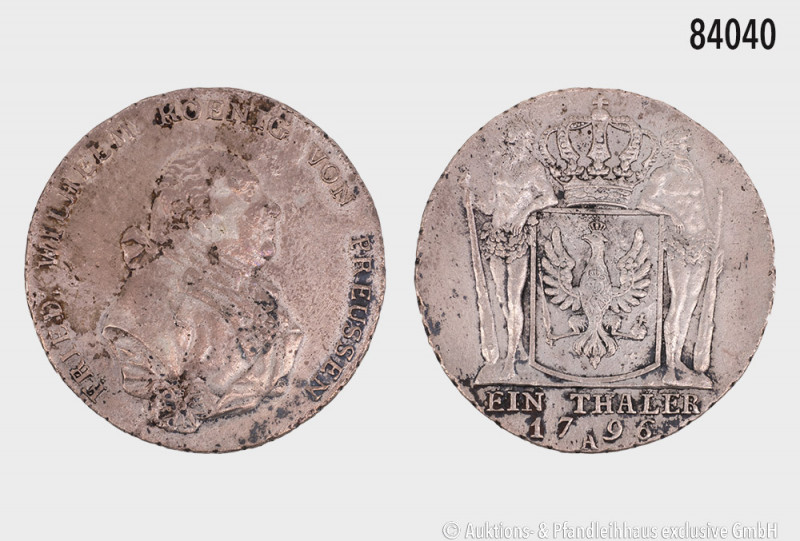 Brandenburg-Preußen, Friedrich Wilhelm II. (1786-1797), Taler 1796 A, 21,75 g, 3...