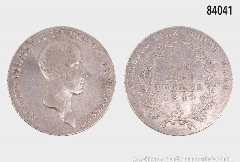 Preußen, Friedrich Wilhelm III. (1797-1840), Taler 1814 A, AKS 11, fast sehr sch...