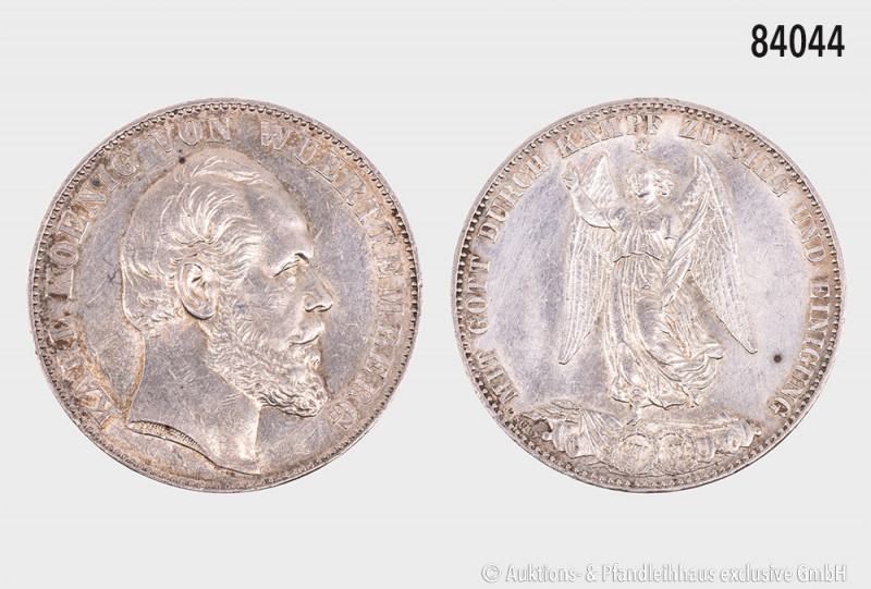 Württemberg, Karl (1864-1891), Siegestaler 1871, 18,5 g, 33 mm, AKS 132, kleine ...