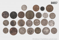 Altdeutschland, Konv. ca. 25 Kleinmünzen, dabei Sachsen 5 Pfennige 1867 B, AKS 151, Württemberg 1/2 Kreuzer 1847, AKS 115, Schaumburg-Lippe 2 Pfennig ...