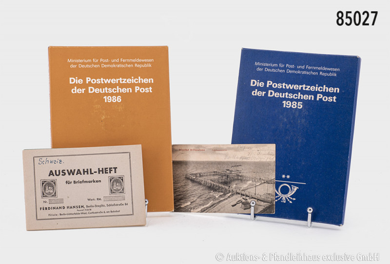 Umfangreiches Briefmarken-Konv. Verschiedenes, dabei 4 x Jahressammlung Postwert...