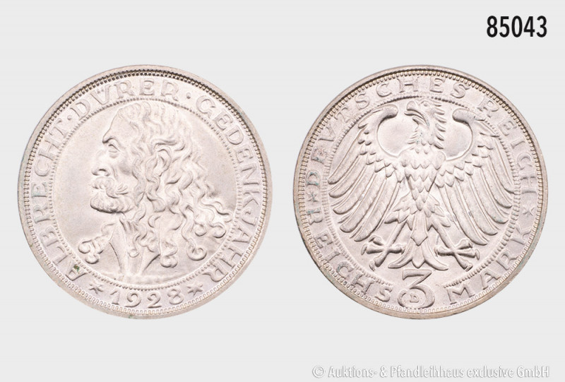 Weimarer Republik, 3 RM 1928 D, 400. Todestag von Albrecht Dürer, 14,89 g, 30 mm...