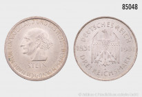 Weimarer Republik, 3 RM 1931 A, Freiherr vom Stein, 500er Silber, 14,97 g, 30 mm, Jaeger 348, kleine Randfehler und Kratzer, fast vorzüglich