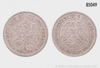 Weimarer Republik, 5 RM 1927 A, Eichbaum, 500er Silber, 25,08 g, 36 mm, Jaeger 331, kleine Randfehler, schöne Patina, fast vorzüglich