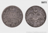 Russland, Nikolaus I. (1825-1855), Rubel 1831, Variante mit "offener 2", 20,81 g, 35,7 mm, Bitkin 111 (R), Randfehler, Kratzer, Patina, sehr schön-fas...