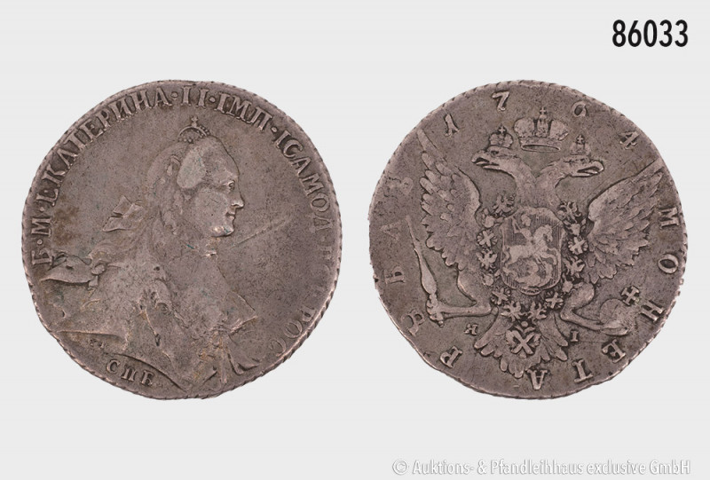 Russland, Katharina II. (1762-1796), Rubel 1764, St. Petersburg, 22,55 g, 38 mm,...