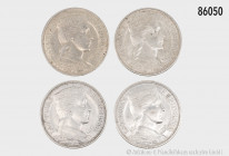 Lettland, Konv. 5 Lat 1929 (2 x), 1931 und 1932, gemischter Zustand, bitte besichtigen