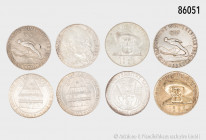 Österreich, Konv. 8 x 50 Schilling 1959 (2 x), 1964 (2 x), 1970, 1972 und 1973 (2 x), gemischter Zustand, teilweise kleine Fehler, etwas berieben, seh...
