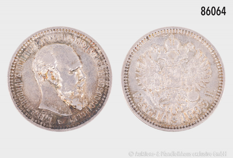 Russland, Alexander III. (1881-1894), Rubel 1893, St. Petersburg, 19,96 g, 33 mm...