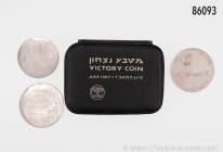 Israel, Konv. 15 Silber-Gedenkmünzen, 5 Lirot 1966, 1972 (2 x), 1973 (2 x), 10 Lirot 1967/1974, teilweise in OVP, vorzüglich-Stempelglanz, bitte besic...