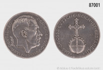 Drittes Reich, Silbermedaille v. Hanisch-Concee, 1938, auf den Anschluss Österreichs, am Rand "Hauptmünzamt Wien A (im Kreis) 900", 21,59 g, 36 mm, Co...