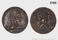 Haus Habsburg, Konv. 2 Medaillen: Maria Theresia, Medaille 1743, auf die böhmische Krönung, 16 g, 42 mm, Montenuovo 1722, Fieweger 882, Wurzbach 6006 ...