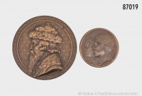 Konv. Belgien, Medaille 1949, v. Bremaecker, auf das 20-jährige Jubiläum der UFAC, 46 mm, und Frankreich, Bronzemedaille (Randpunze "Schildkröte - BRO...
