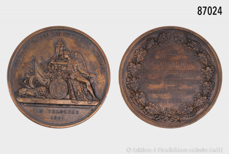 Österreich, Medaille 1864, von Roth, auf die siegreichen Kämpfer im Feldzug, 125...