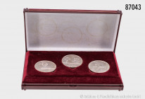 Konv. 3 Silbermedaillen, Ungarn, 925er Silber, Stempelglanz, kleine Fehler, Gesamtgewicht 97,8 g