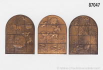 Set von 12 Bronze-Medaillen, nach dem Vorbild der Fenster von Marc Chagall im Hadassah Hospital in Jerusalem, hrsg. von der Mosaic Art, Kanada, 1974, ...