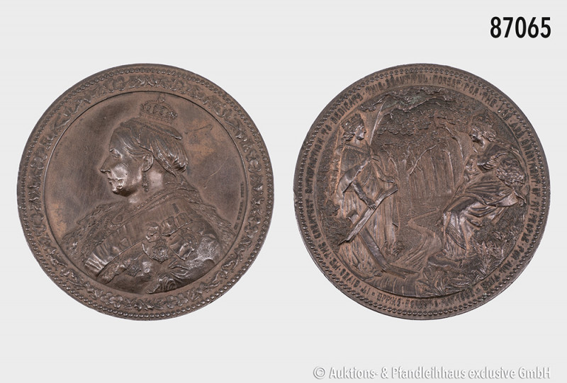 Großbritannien, Victoria (1837-1901), große Bronzemedaille 1882, von Wiener, auf...