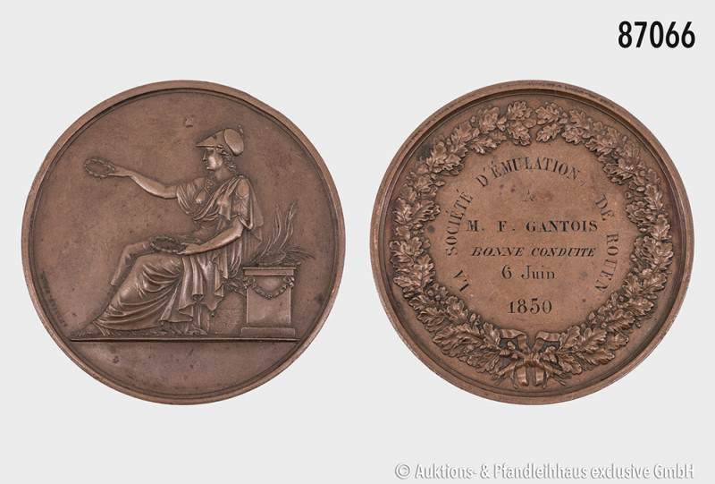 Frankreich, Medaille 1850 (graviert), Randpunze "Cuivre", von Andrieu, der Gesel...