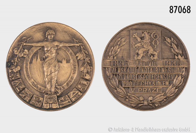 Tschechoslowakei, Medaille 1935, von J. Stehlik, Prag, Landesverband der Handwer...