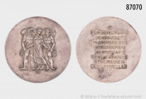 Medaille o. J., ca. 1960er Jahre, von Heinrich Moshage, bei C. Poellath, Schrobenhausen, versilbert, für langjährige Mitarbeit im Dienste der pfälzisc...