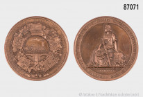 Preußen, Bronzemedaille 1844, von Schilling bei Loos/Lorenz, Gewerbeausstellung Berlin, Eisenbahnmotiv, Germania, 54,1 g, winzige Randfehler und Kratz...