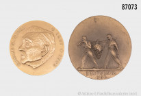 Konv. 3 Medaillen, dabei auf Edward W. Zdunek (ehem. Generaldirektor der Adam Opel AG nach dem 2. WK), Bratislawa, und 1 Plakette Geflügelzuch, vorzüg...