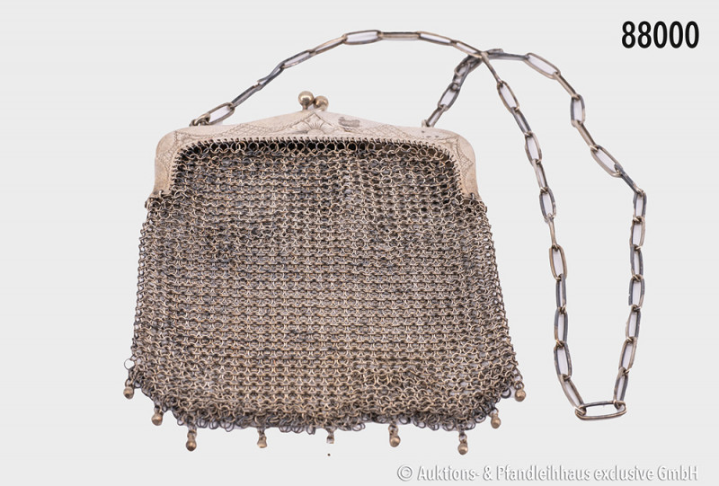 Theatertasche, 800 Silber, um 1900, ca. 81 g, guter Zustand mit Altersspuren, bi...