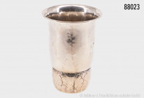 Silberbecher, 830 Silber, Dänemark, H ca. 13 cm, leichter Hammerschlag-Dekor, ca. 135 g, guter Zustand mit leichten Altersspuren
