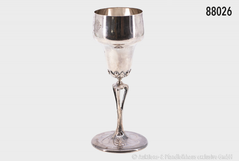 Silberner Pokal, 1913, Preispokal für Schiedsrichter, Stumpf & Sohn, 800 Silber,...