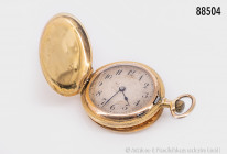 Damentaschenuhr, 3 Deckel in 585 Gelbgold, ca. 1920 Jahre, Deckel etwas locker, 18,8 g Gesamtgewicht, D ca. 30 mm, guter Zustand mit Altersspuren, Inn...
