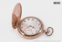 Goldene Taschenuhr, Zenith, 3 Deckel 585 Gold, D ca. 52 mm, monogrammiert, 89,2 g Gesamtgewicht, guter Zustand mit leichten Altersspuren, bitte besich...