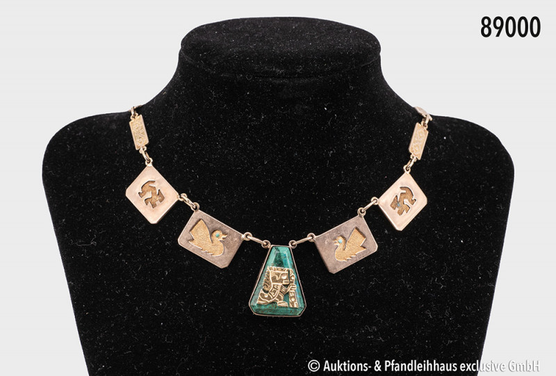 Kette, 750 Gelbgold, aus Südamerika, mit Gliedern, darauf Tiermotive, vermutlich...