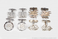 Konv. 4 Paar Manschettenknöpfe, Silber, dabei 1 x mit Zeichen der Marine und 1 mit Fastnachtszeichen, Gesamtgewicht ca. 40 g, guter Zustand
