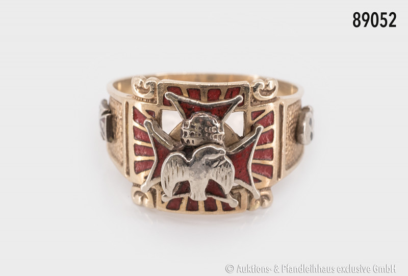 Ring,14 Karat Gelbgold, vmtl. Templer-Ring, ca. 1930er Jahre, n.A.d.E. aus dem B...