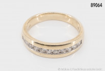 Memory-Ring, 585 Gelbgold, Größe ca. 56, ca. 11 Punktdiamanten, 4,6 g