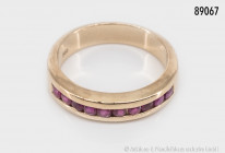 Memory-Ring, 585 Gelbgold, Größe ca. 58, ca. 10 kleine Rubine, 6,2 g
