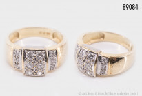 Ring, 585 Gelbgold, 6 Punktdiamanten, 6 Brillanten zu je 0,03 ct., Größe ca. 56, 6,65 g