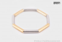 Oktogonaler Bicolor-Ring, 950 Platin, Größe ca. 57, 3,35 g