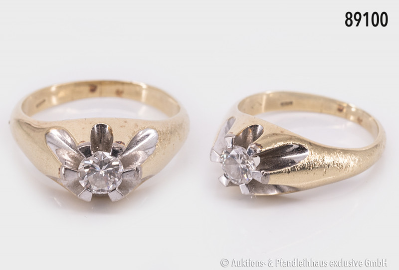 Herrenring, 585 Gelbgold, mit einem Brillanten 0,65 ct. top wesselton vvsi mit Z...
