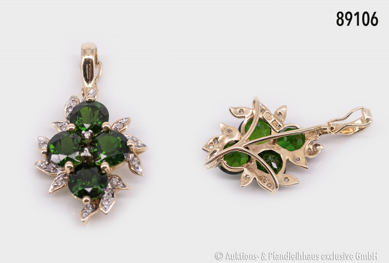 Anhänger, 585 Gelbgold, mit rückseitigen Verstärkungen, in Form einer Blüte, ca....